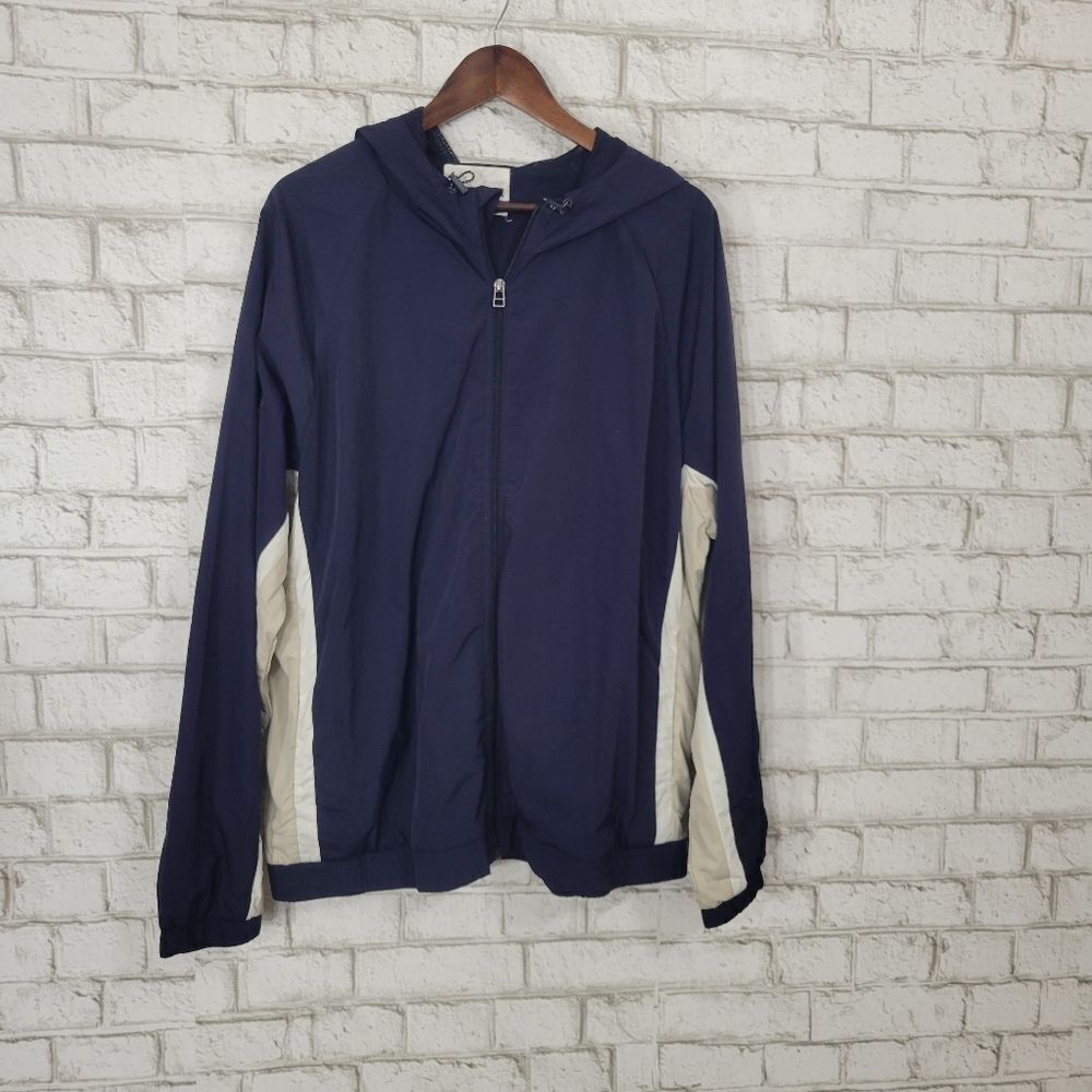 LCKR Foot Locker navy nylon windbreaker